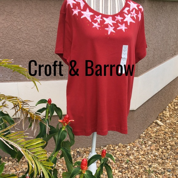 Croft & Barrow Blue Firework Tee shirt XXL(2X) - Picture 7 of 9